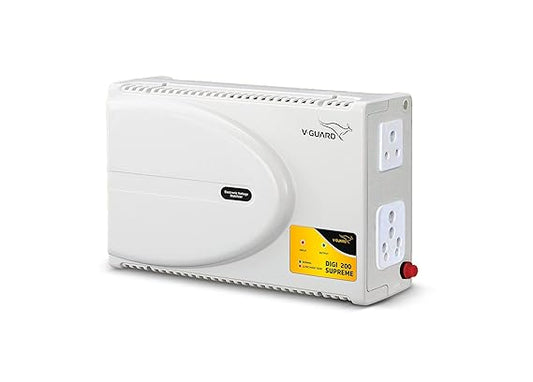 V-Guard Digi 200 TV Stabilizer |Applicable for Smart TVs up to 203 cm (80'')+Set Top Box,Home Theatre/Gaming Console |6 Ampere Capacity