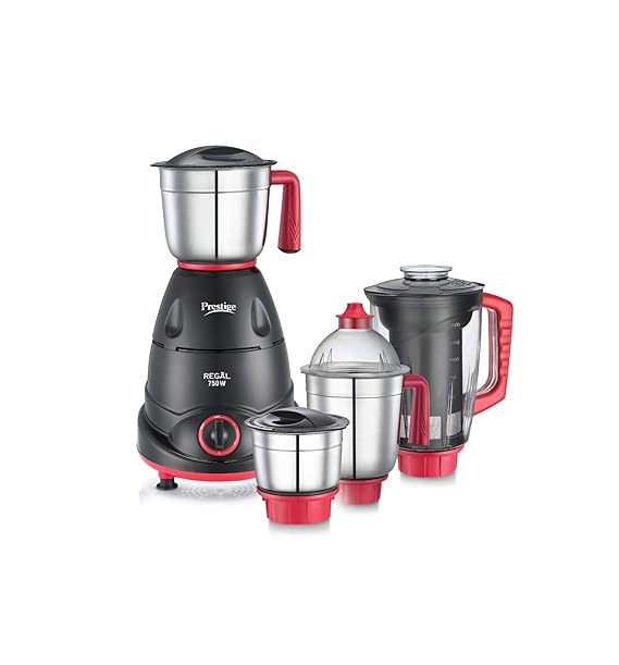 Prestige Regal Mixer Grinder 750 W Mixer Grinder  (41384 | 4 Jars | Red And Black)-41384