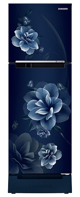 SAMSUNG 236 L Frost Free Double Door 2 Star Refrigerator with Base Drawer - RT28C3122CU/HL  (Camellia Blue)