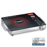 Prestige Infrared Cooktop PIRC 1.0 (2200W, Black) | Advanced Radiant Heating & Adjustable Temperature Control | Compatible with All Metal Cookware | Indian Preset Menu, Timer & Touch Panel | Sleek Stainless Steel Design-41136