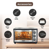 Prestige Oven Toaster Griller 28L with Rotisserie & Convection (POTG 28AC) | Stainless Steel Built-in OTG | 5 Function Controls, Airfry & 60-Min Timer | Non-Induction Base-42342