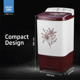 Voltas beko, A TATA Product 7.5 kg Semi - Automatic Top Load Washer ( WST75BBRT, Burgundy, Wings Pulsator wash method)