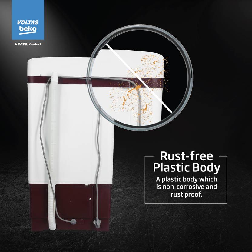 Voltas beko, A TATA Product 7.5 kg Semi - Automatic Top Load Washer ( WST75BBRT, Burgundy, Wings Pulsator wash method)