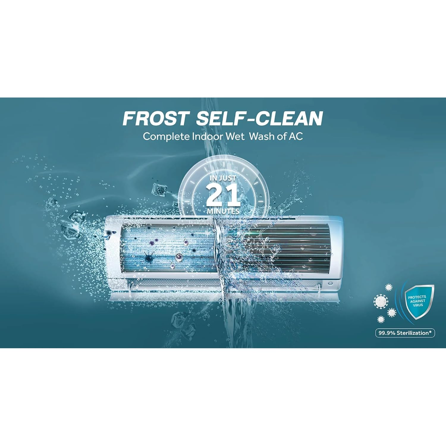 Haier 1 Ton 3 Star Triple Inverter Split AC (HSU13C-TQB3BN-INV) - 7-in-1 Convertible, Supersonic Cooling in 10s, Frost Self-Clean