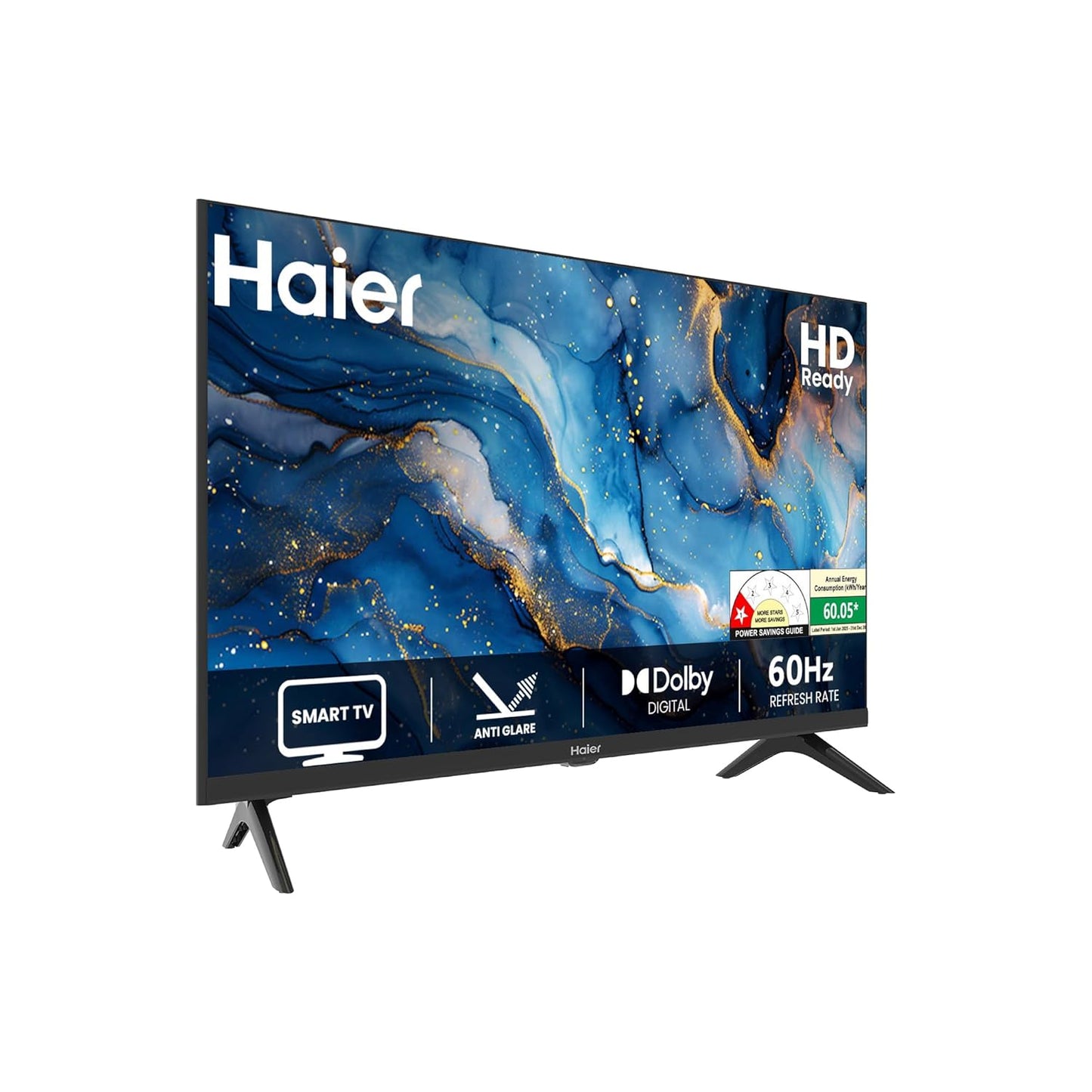 Haier 32-inch HD Ready Smart LED TV with Linux OS, Box Speakers, and HDR support. | HD Ready Bezel-less Display | Linux Smart TV Platform | HDR Support | 16W Audio Output | Dolby Digital Decoder | Multiple Connectivity Options | 60Hz Refresh Rate-LE32A7-N