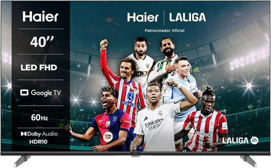 Haier 101.6 cm 40-inch Full HD Smart Google TV with Dolby Audio, Google Assistant, and HDR 10 support. | Full HD Resolution | Google TV | Dolby Audio | HDR 10 | 20W Audio Output | Google Assistant | Built-in Wi-Fi & Bluetooth-H40K85EFX