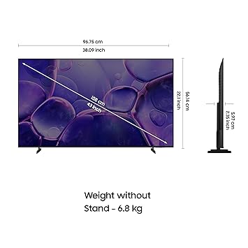 Samsung 109.22cm (43 Inch) Bezel-less Crystal 4K UHD Smart TV with Crystal Processor 4K, HDR10+, Motion Xcelerator, Q-Symphony, and Auto Game Mode (ALLM)-UA43U8400FULXL