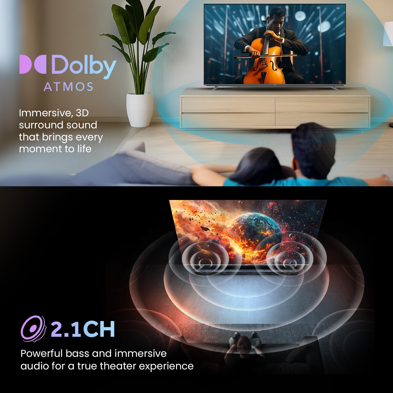 Haier 139.7 cm 55-inch 4K Mini LED Smart Google TV with Dolby Vision, Dolby Atmos, Hands-Free Voice Control, and KEF Sound. | 4K Mini LED Display | Google TV | Dolby Atmos & Dolby Vision | Hands-Free Voice Control |Google Chromecast built-in-H55M80FUX