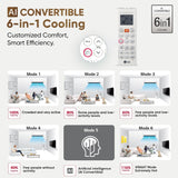 LG 2.0 Ton 3 Star AI Convertible 6-in-1 Inverter Split AC - 4-Way Swing, Himalaya Cool, Diet Mode, Smart Diagnosis, Stabilizer Free Operation, R32 Refrigerant, HD Filter with Auto Clean, 6800W Max Cooling-(AS-Q24ENXE.ANLG, White)