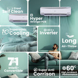 Haier Heavy Duty 2 Ton 5-Star Inverter Split AC - 5.05 ISEER, 100% Copper Heat Exchanger, R-32 Refrigerant, 6000W Full Cooling Capacity, Premium White Finish-(HS24HD-ANW5BN)