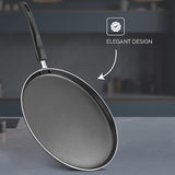 Judge by Prestige 28Cm Everyday Non-Stick Tawa (Aluminium) | Low Oil Cooking | Easy to Clean |Cool Touch Handle, Black-37277