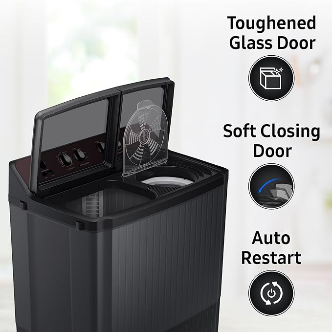 Samsung 9 Kg 5 Star Semi-Automatic Top Load Washing Machine Appliance (WT90B3560RB/TL,GRAY)