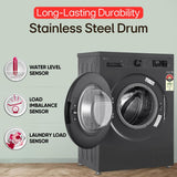 LG 7 Kg 5-Star Front Load Washing Machine with Inverter Direct Drive, 6 Motion DD Technology, and Steam Wash (Middle Black)-FHB1207Z2M