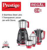 Prestige Regal Mixer Grinder 750 W Mixer Grinder  (41384 | 4 Jars | Red And Black)-41384