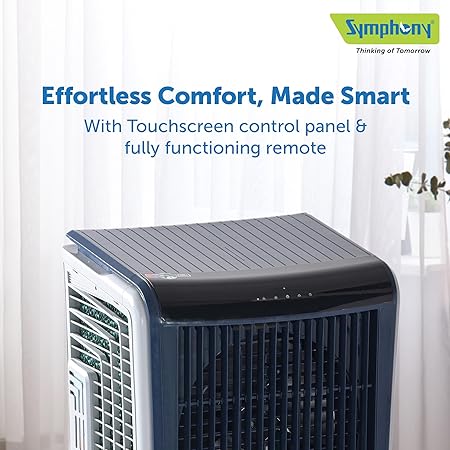 Symphony Silenzo 120i Desert Cooler | Super Silent Operation Powered by Owl Wing Fan | Honeycomb Pads | i-Pure+ Technology | CFD Technology | Remote & Touchscreen | (SILENZO120I)