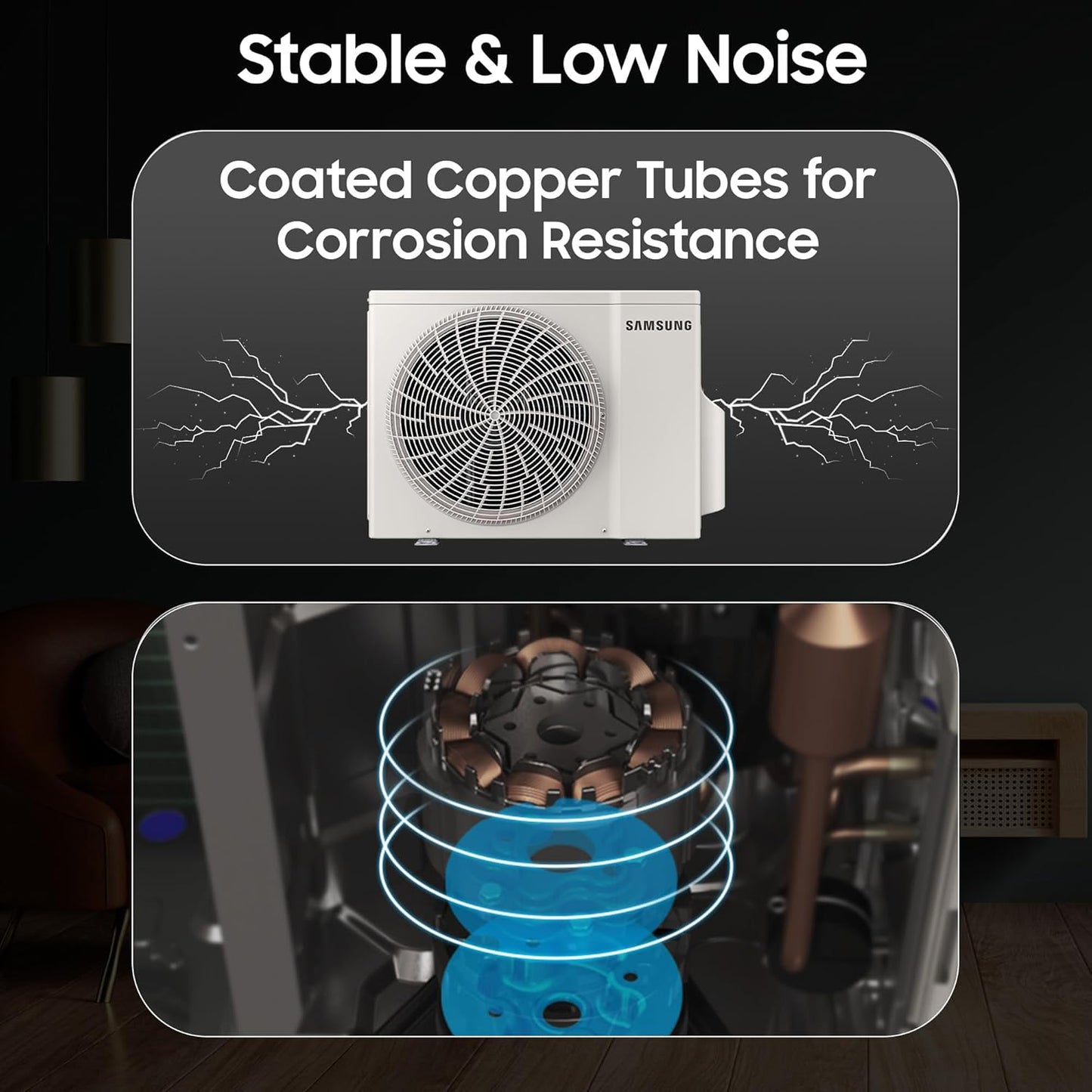 Samsung 2 Ton 3 Star Wi-Fi Inverter Split AC (Copper, WindFree Technology, Bespoke AI Energy Mode, 5-Step Convertible, 4-Way Swing, Alexa/Google/Bixby Control, White)-AR60H24D13WNNA