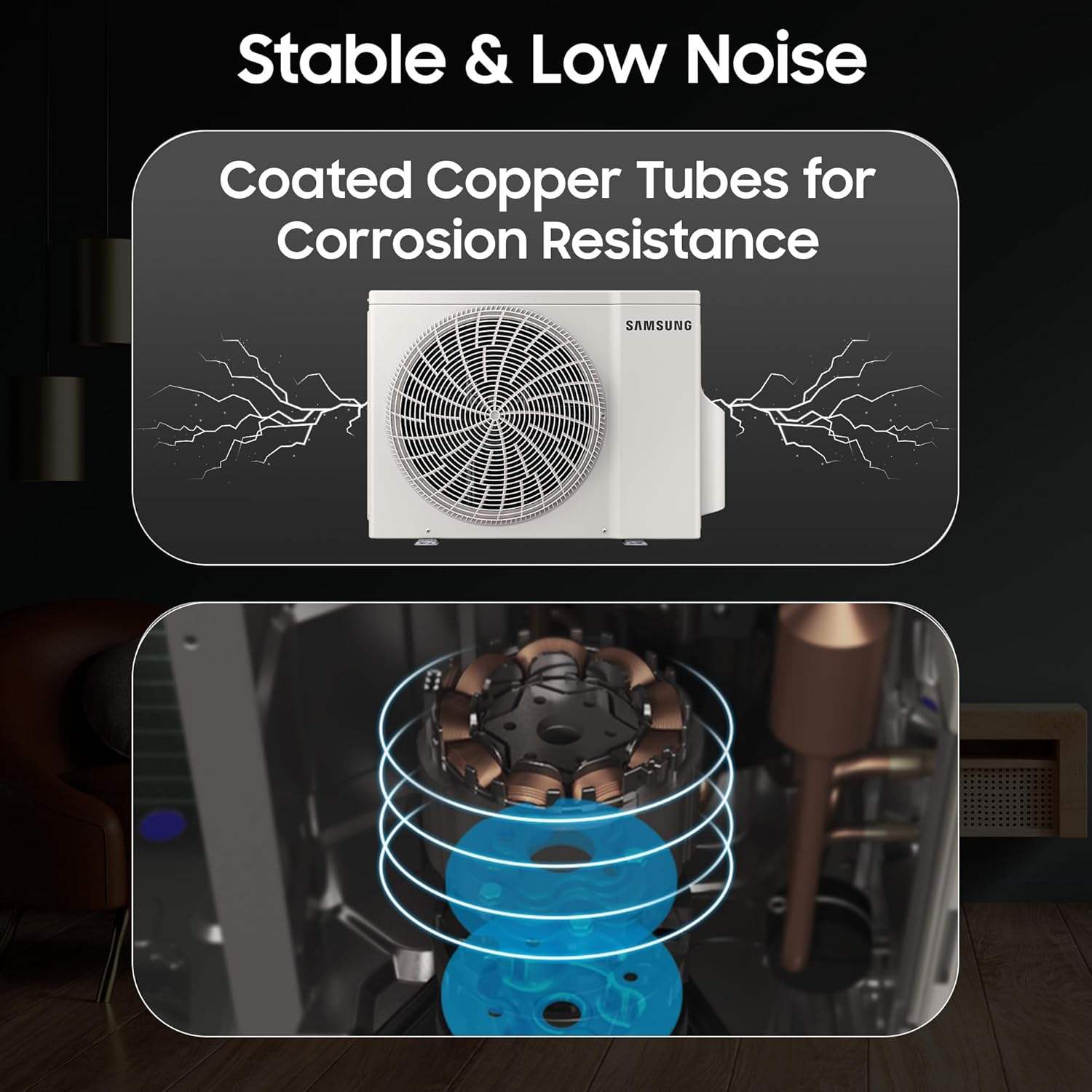 Samsung 2 Ton 3 Star Wi-Fi Inverter Split AC (Copper, WindFree Technology, Bespoke AI Energy Mode, 5-Step Convertible, 4-Way Swing, Alexa/Google/Bixby Control, White)-AR60H24D13WNNA