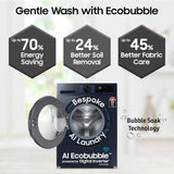 Samsung 9 kg, 5 star, AI EcoBubble, Super Speed, Wi-Fi, Hygiene Steam with Inbuilt Heater, Digital Inverter, Fully-Automatic Front Load Washing Machine (WW90DG5U24ABTL, Black)