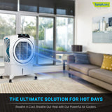 Symphony Powerful Desert Air Cooler, 75L Water Tank Capacity, Honeycomb Cooling Pads, Cool Flow Dispenser, Auto Louver Movement, High-Speed Fan-Sumo 75 XL