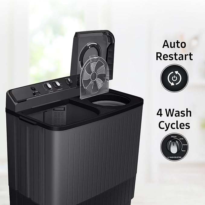 Samsung 11.5 Kg Semi-Automatic Top Load Washing Machine Appliance (WT11A4260GD/TL,Gray)
