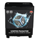 Haier 10 Kg 5 Star Toughened Glass Soft fall Technology Semi Automatic Top Loading Washing Machine -HTW100-178BKN