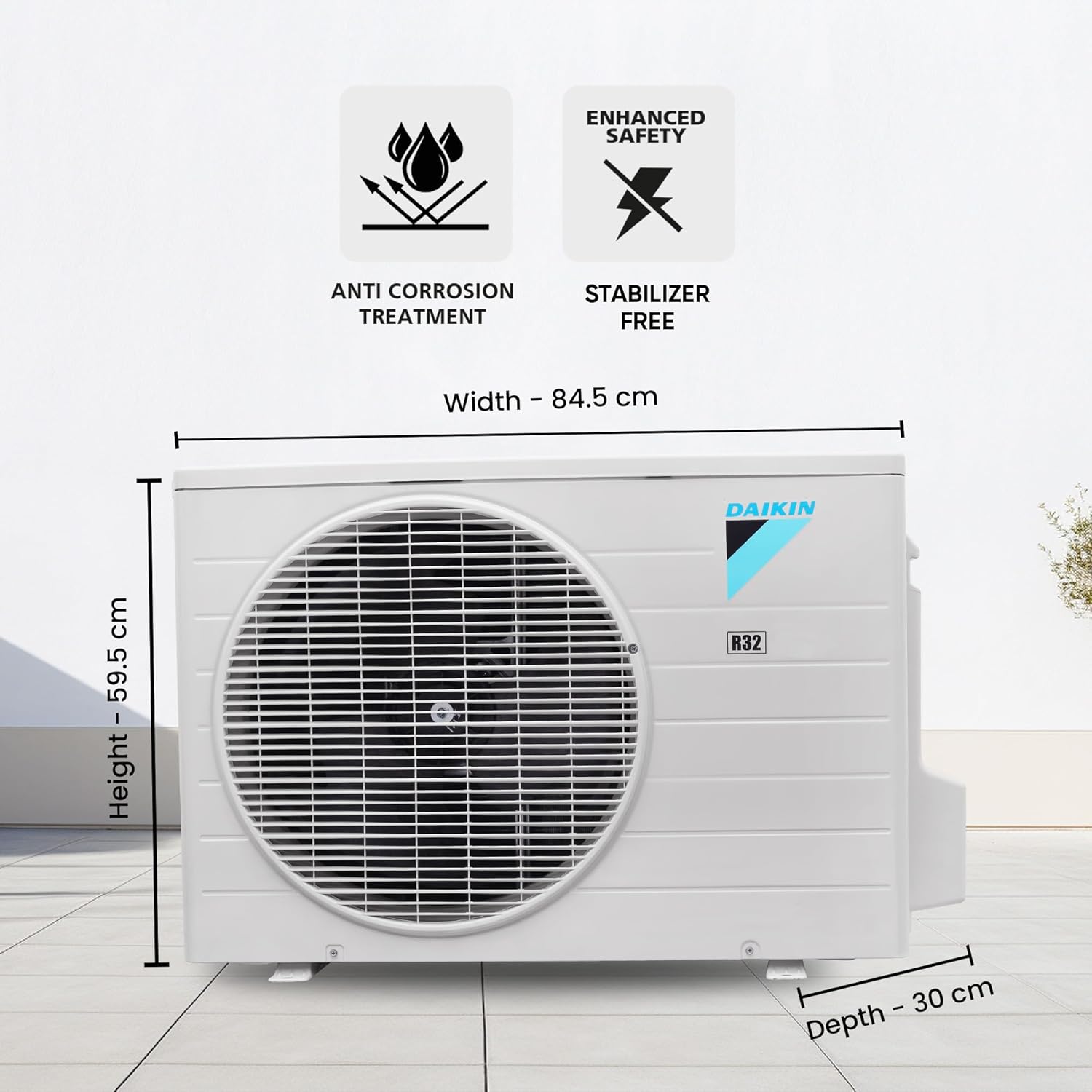 Daikin 1.5 Ton 2-Star Fixed Speed Split AC - 100% Copper with DNNS Self Heal, PM 2.5 Filter, Power Chill Operation, Coanda Airflow, R-32 Refrigerant, White-(FTQ50XV16VDA)