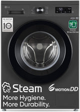 LG 7 Kg 5-Star Front Load Washing Machine with Inverter Direct Drive, 6 Motion DD Technology, and Steam Wash (Middle Black)-FHB1207Z2M