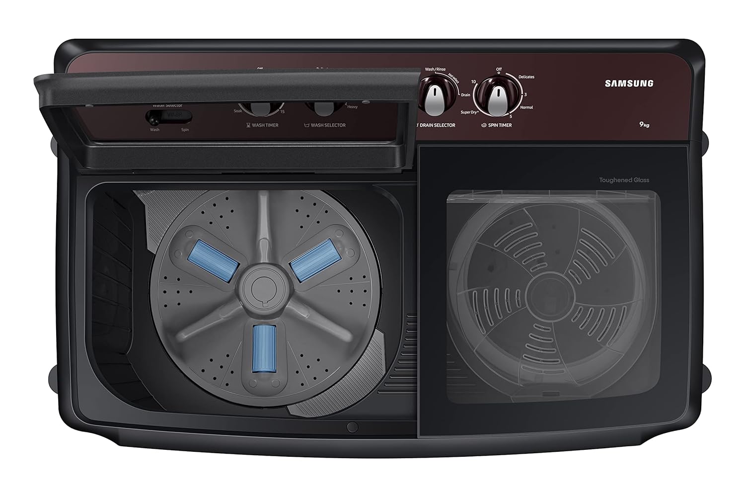 Samsung 9 Kg 5 Star Semi-Automatic Top Load Washing Machine Appliance (WT90B3560RB/TL,GRAY)
