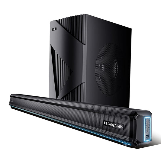 boAt Aavante Bar A3070 Dolby Premium Soundbar (300W, 2.1 Channel, Wireless Bluetooth, Wired Subwoofer, Wall Mountable, Active Amplification, Premium Black)-BOT0077841