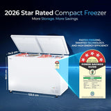 Haier 400L 5-Star Double Door Hard Top Freezer | Dual Condensers | +10 to -26°C Temperature Range | Embossed PCM Inner Liner | 5-Star Energy Rated | 4 Castor Legs for Easy Mobility | 1 Storage Basket-(HFC-410DPW5, White)
