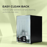 Haier 100 L 2 Star Direct Cool Single Door Mini Bar Refrigerator with Chiller Freezer Box, LED Light for Clear View, Lock &amp; Key and Easy Clean Back, HRD-1252KSA