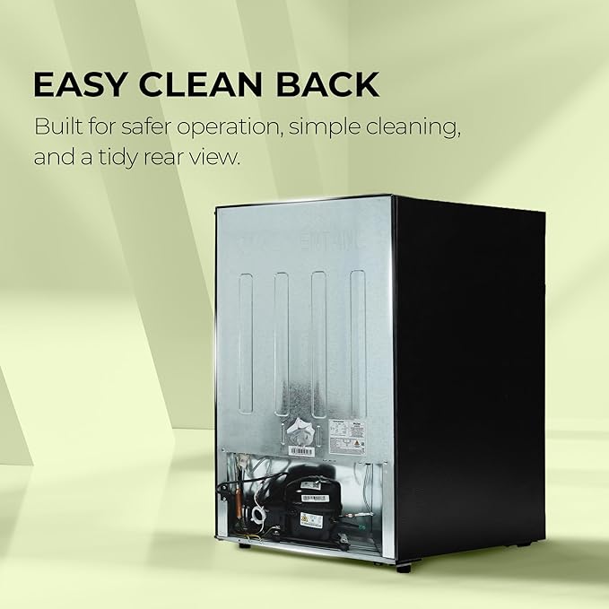 Haier 100 L 2 Star Direct Cool Single Door Mini Bar Refrigerator with Chiller Freezer Box, LED Light for Clear View, Lock &amp; Key and Easy Clean Back, HRD-1252KSA