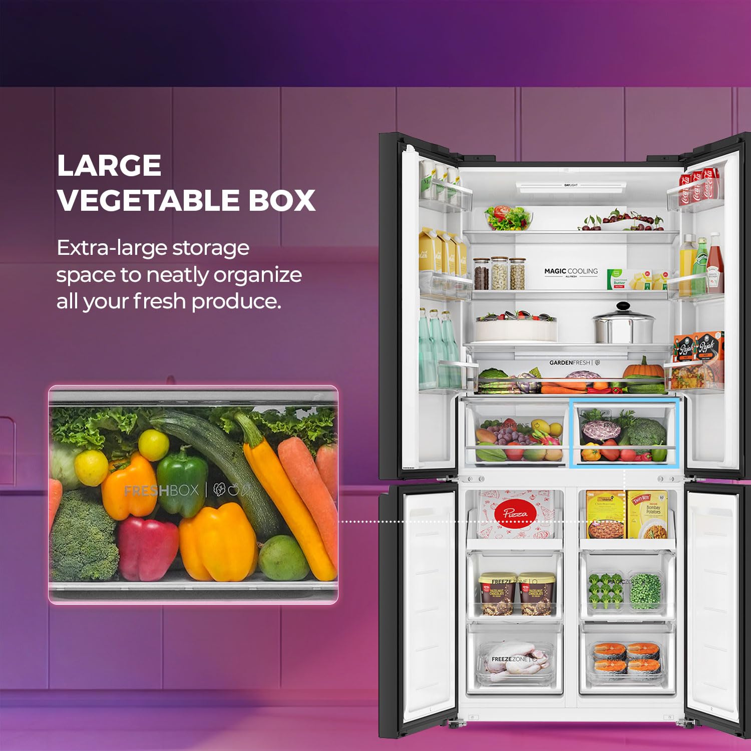 Haier 520L 3-Star Inverter Side-by-Side 4-Door Refrigerator (HRB-600RW, Rosette White, R600a Refrigerant)
