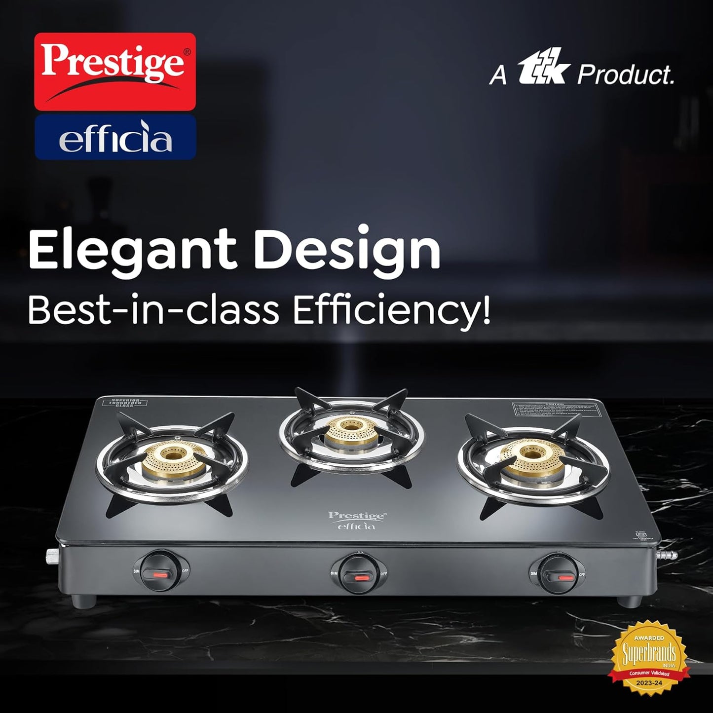 PRESTIGE GAS STOVE -EFFICIA GTGS 3B -40599