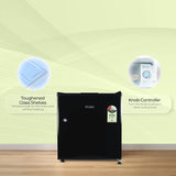 Haier 50L 2-Star Direct Cool Single Door Mini Refrigerator with Toughened Glass Shelf and LED Display-(Black, HRD-752KSA)