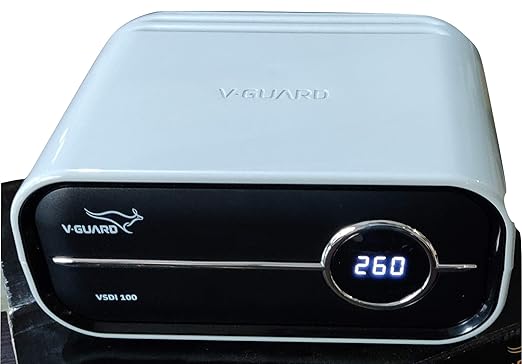 V-Guard VSDI 100 Digital Stabilizer (4A) for Inverter Refrigerator/Deep Freezer | 120V-280V Range, 5-Year Warranty, 3-Minute Initial Time Delay