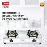 PRESTIGE PRIME LP GAS STOVE (STAINLESS STEEL BODY AND 2 BRASS BURNERS) -40098