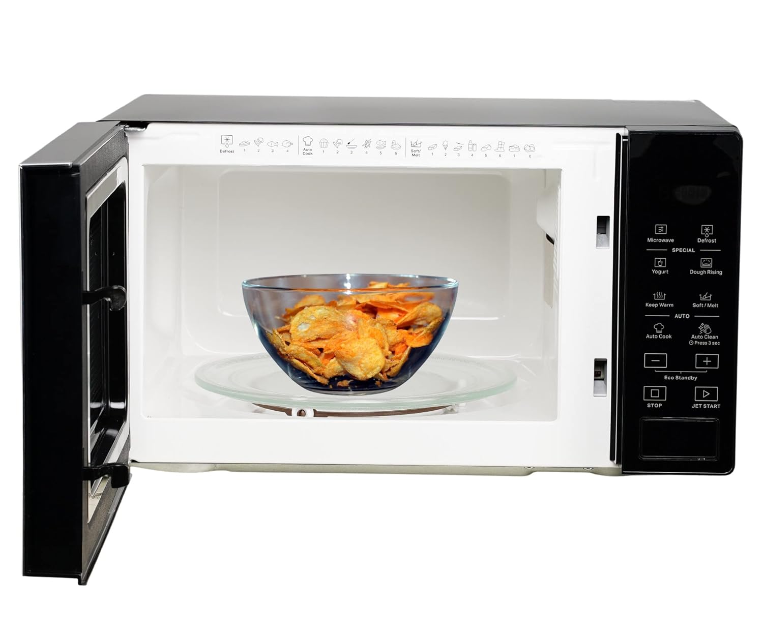 Whirlpool Magicook Pro 20SE 20L Solo Microwave Oven (Black, Stainless Steel Cavity, Mechanical Knob Control, Steam Clean, 700W)-50047