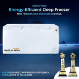 Haier 788L 4-Star Double Door Hard Top Deep Freezer | Convertible Technology | Dual Condensers | +10°C to -26°C Range | Embossed PCM Inner Liner | 6 Castor Legs for Mobility-(HFC-788DPW4, White)