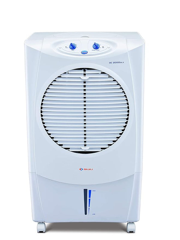Bajaj DC 2050 DLX 70L Desert Air Cooler for Home with DuraMarine Pump (2-Yr Warranty by Bajaj), Hexacool & Turbo Fan Technology, 80-Feet Powerful Air Throw & 3-Speed Control, White Cooler for Room