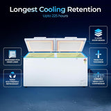 Haier 788L 4-Star Double Door Hard Top Deep Freezer | Convertible Technology | Dual Condensers | +10°C to -26°C Range | Embossed PCM Inner Liner | 6 Castor Legs for Mobility-(HFC-788DPW4, White)