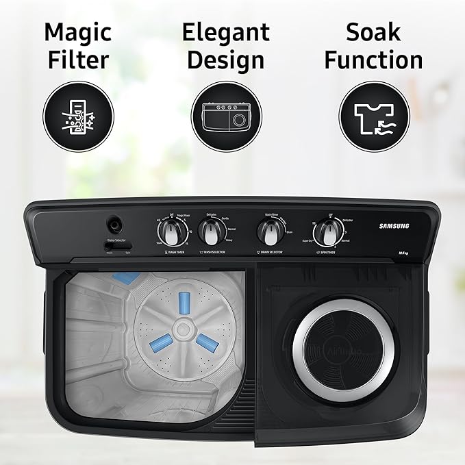 Samsung 11.5 Kg Semi-Automatic Top Load Washing Machine Appliance (WT11A4260GD/TL,Gray)