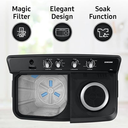 Samsung 11.5 Kg Semi-Automatic Top Load Washing Machine Appliance (WT11A4260GD/TL,Gray)