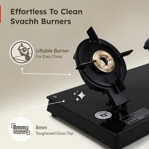Prestige Svachh Neo Gtsn 04 L Toughened Glasstop Gas Stove with Liftable 4 Burners (Black), Open-40385