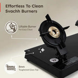 Prestige Svachh Neo Gtsn 04 L Toughened Glasstop Gas Stove with Liftable 4 Burners (Black), Open-40385