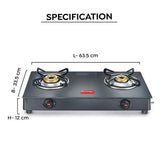 Prestige Magic Plus GTMP 02 Glass Manual Gas Stove  (2 Burners)-40398