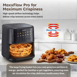 Prestige Crysta Chef 5.5L Electric Air Fryer (ABS Plastic Body) with See-Through Window | High-Capacity Non-Stick Frying Basket, Safety Interlocking & Smart Hot Air Circulation | Includes Food-Grade Oil Brush-41422