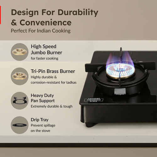 Prestige Svachh Neo Gtsn 04 L Toughened Glasstop Gas Stove with Liftable 4 Burners (Black), Open-40385