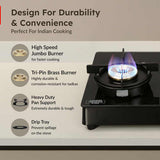 Prestige Svachh Neo Gtsn 04 L Toughened Glasstop Gas Stove with Liftable 4 Burners (Black), Open-40385