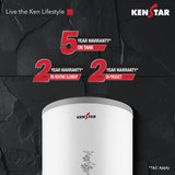 Kenstar Aqua Glass 10-Litre Storage Water Heater with Whirlflow Technology, 5-Star Energy Rating & Glasslined Tank